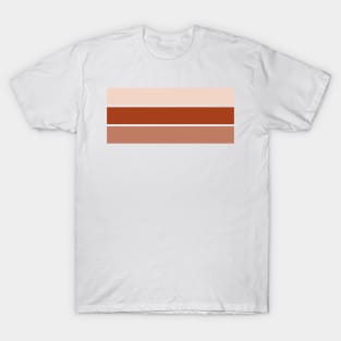 Three Classic Stripes - Light coffee and cream T-Shirt